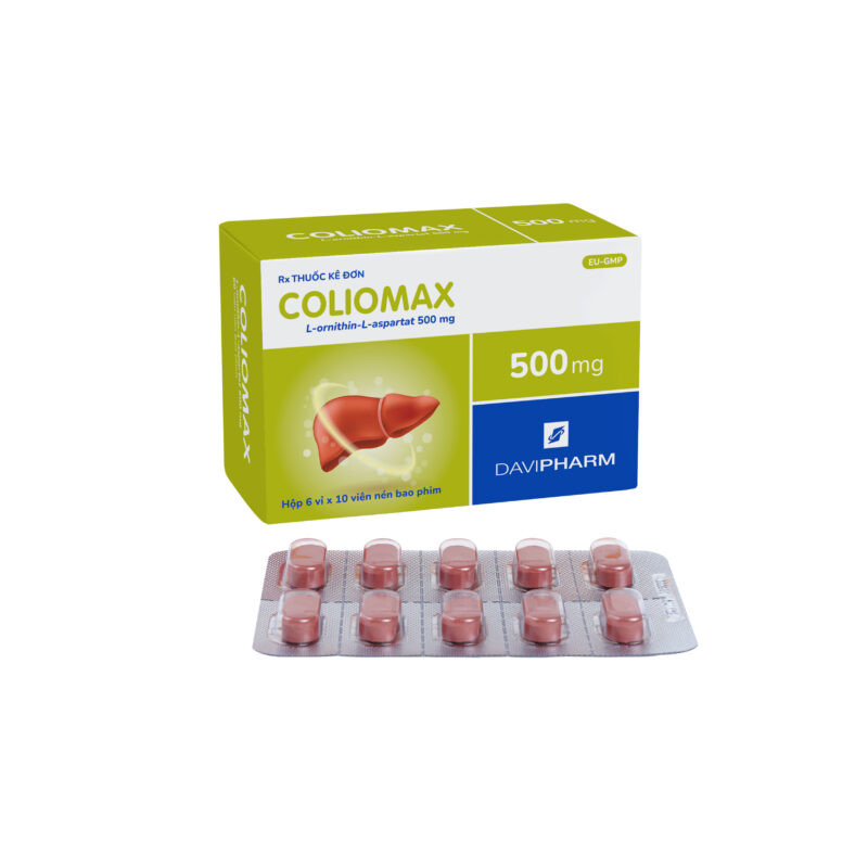 COLIOMAX chứa L-ornithin-L-aspartat 500 mg