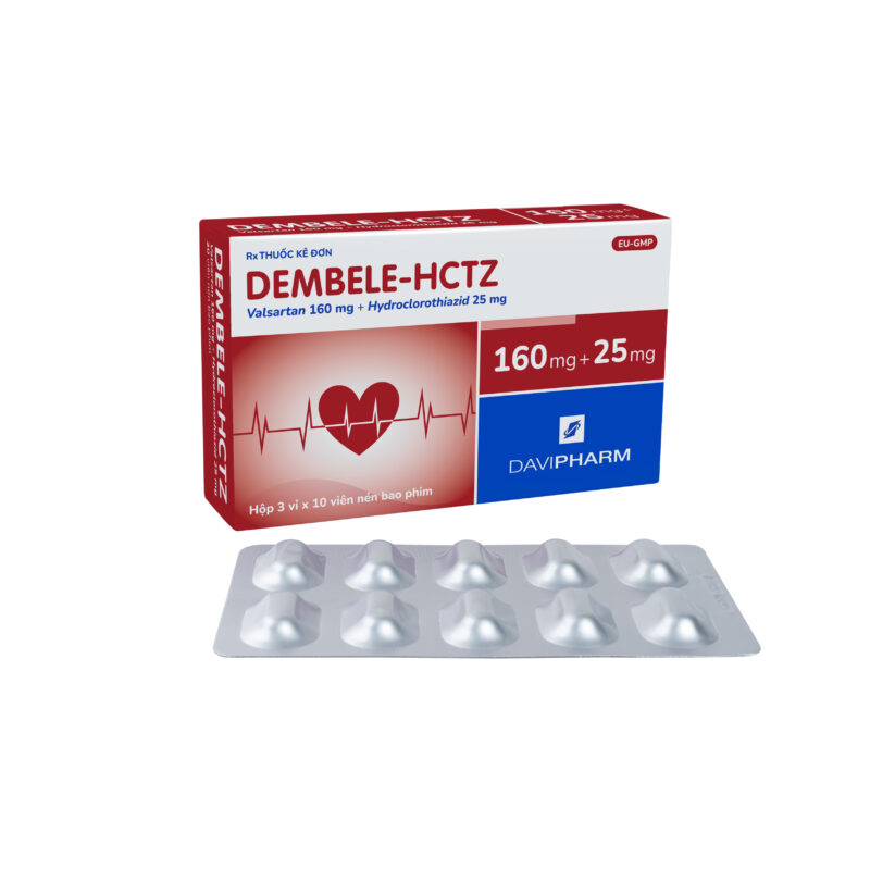 DEMBELE-HCTZ chứa Valsartan 160 mg, Hydroclorothiazid 25 mg