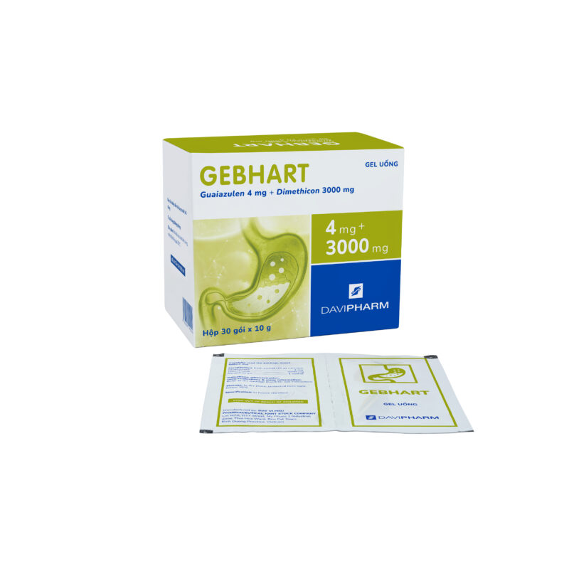 GEBHART chứa Guaiazulen 4 mg, Dimethicon 3000 mg