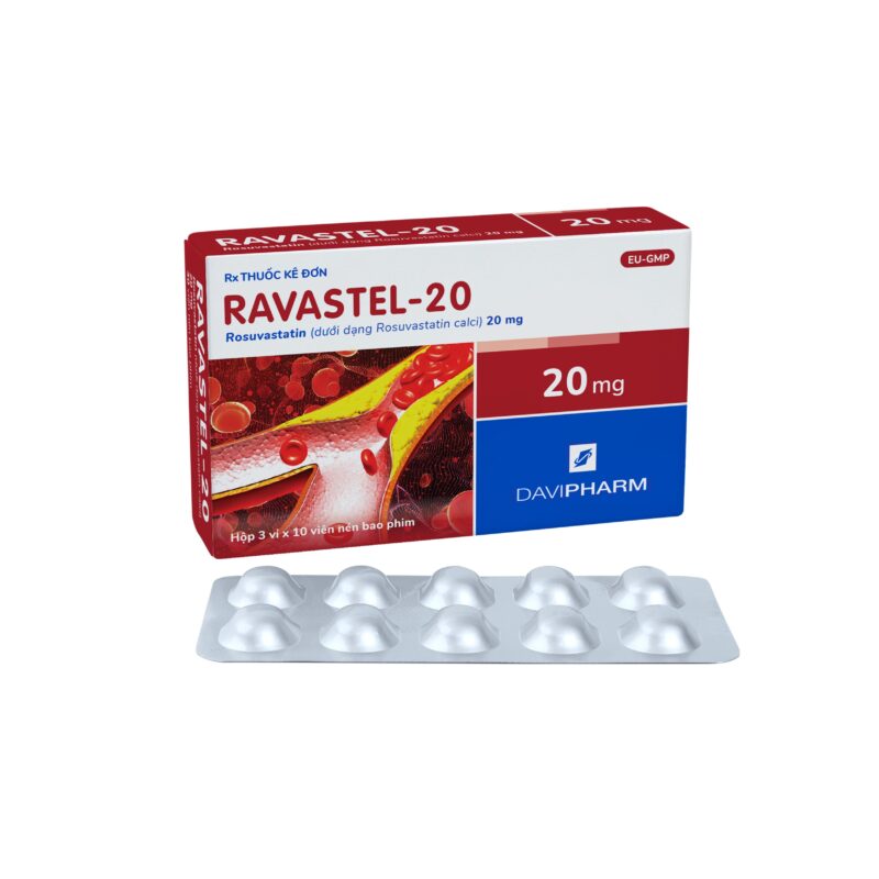 RAVASTEL-20 chứa Rosuvastatin 20 mg
