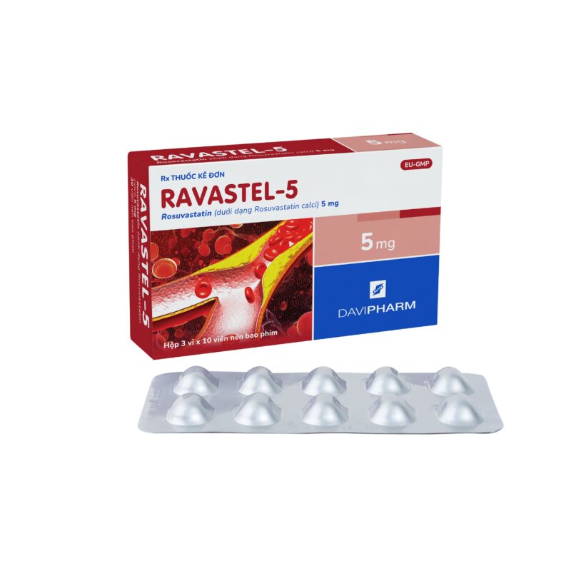 RAVASTEL-5 chứa Rosuvastatin 5 mg