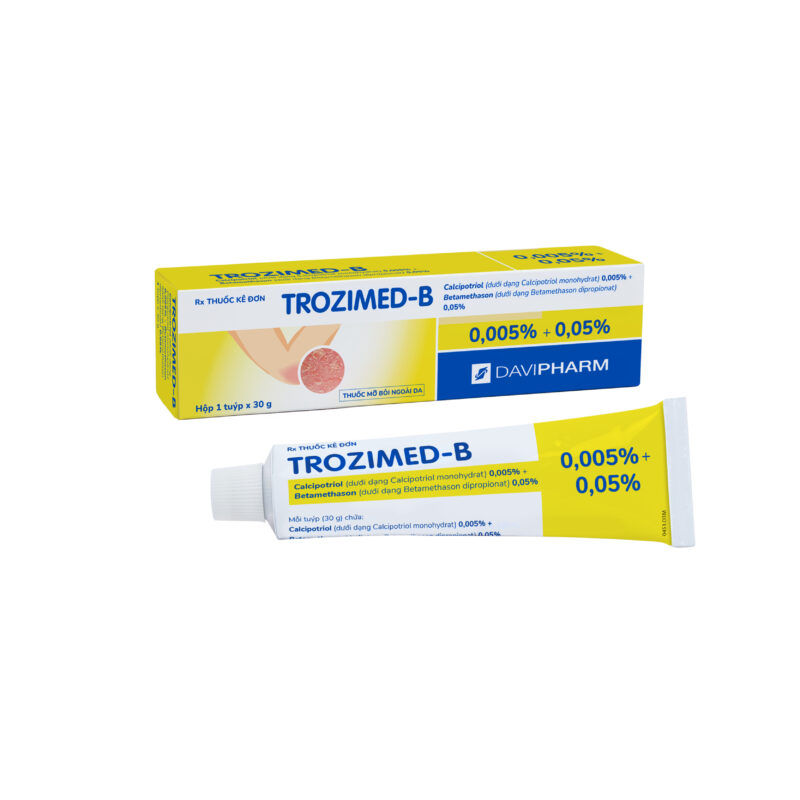 TROZIMED-B chứa Betamethason 15mg, Calcipotriol 1.5mg