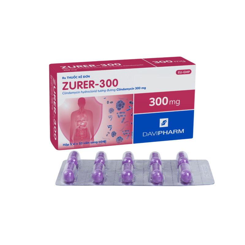 ZURER-300 chứa Clindamycin hydrochloride 325.765mg